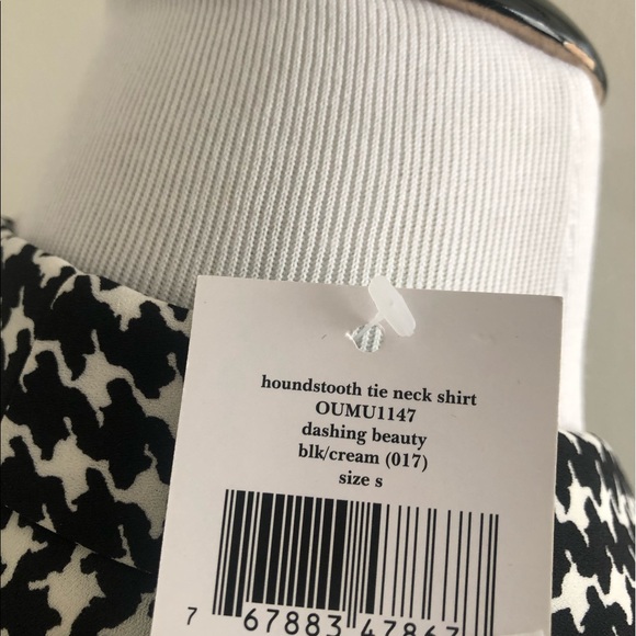 🎀 Kate Spade ♠️ Dashing Beauty Houndstooth tie neck Blouse - Picture 5 of 11